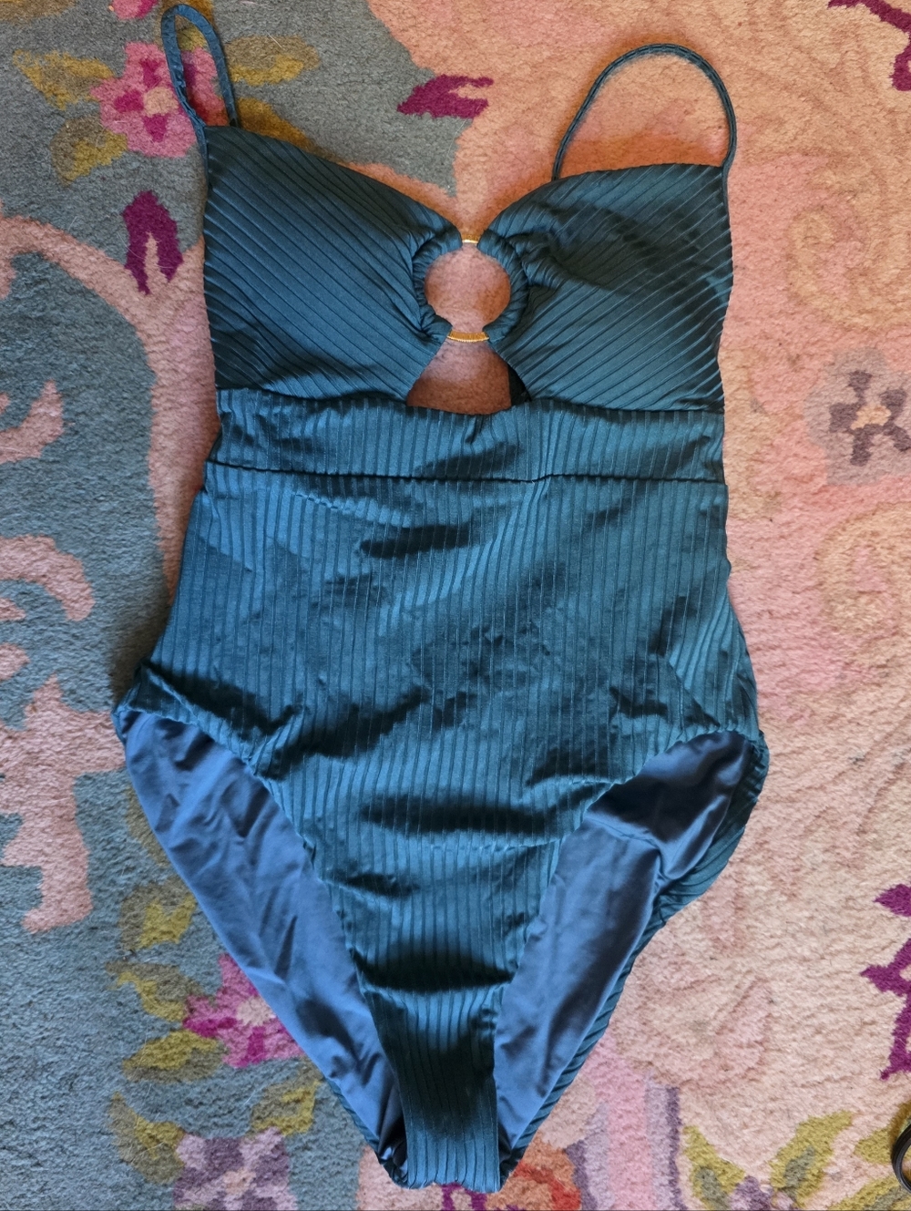 Trina Turk Olympia One-Piece Swimsuit with Gold Ring